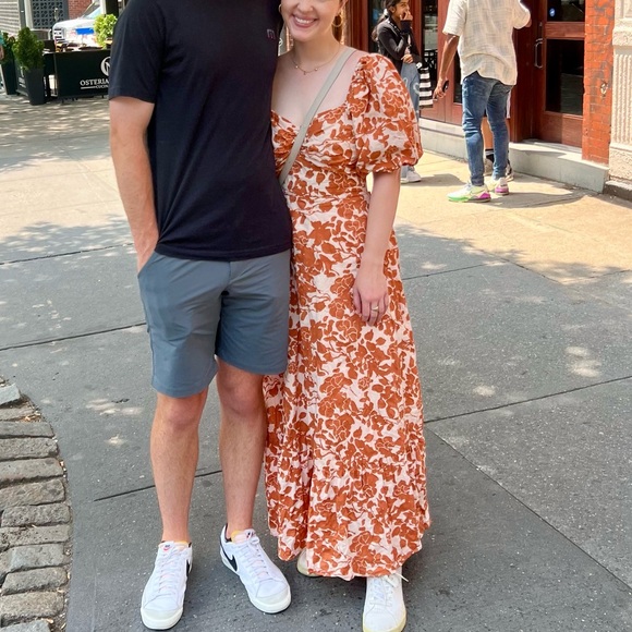 Orange and White English Factory Dress - Picture 3 of 4